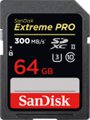 Карта памяти Sandisk 64GB Extreme PRO SDXC UHS-II 300MB/s