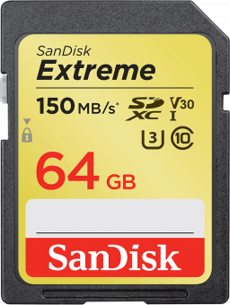 Карта памяти Sandisk 64GB Extreme SDXC UHS-I 150MB/s